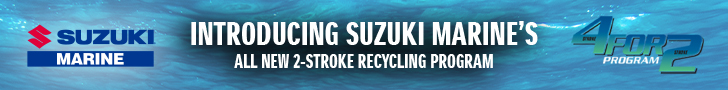 Suzuki Marine Four 4 Two Program — all new 2-stroke recycling program banner
